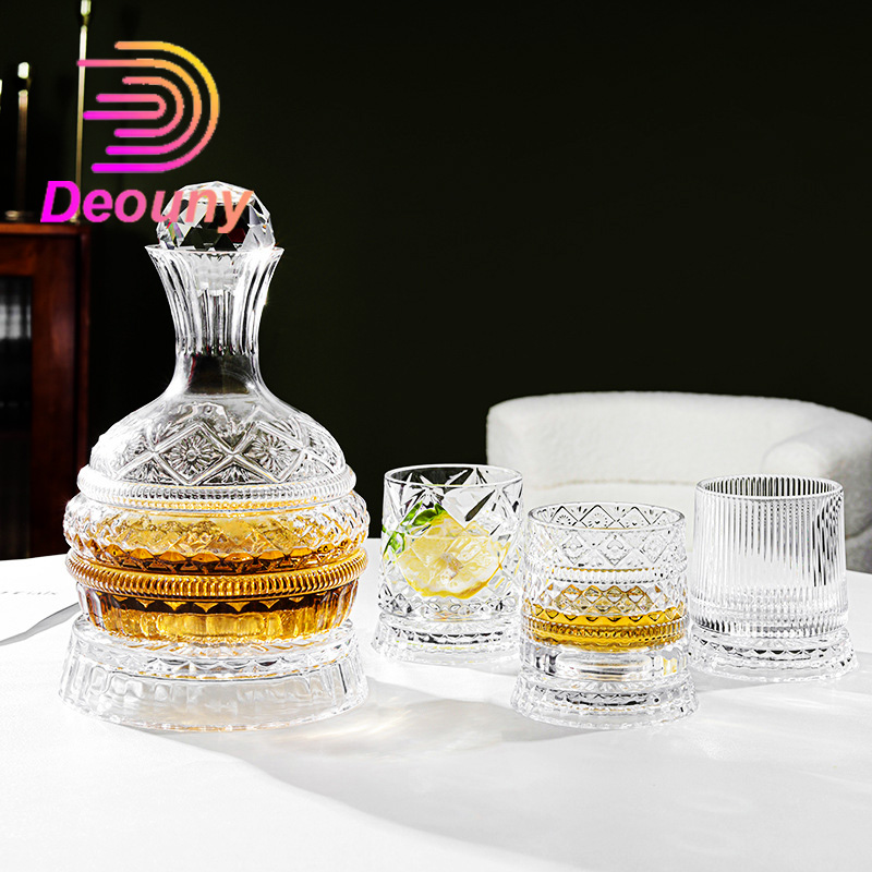 Glass Decanter Whiskey - DEOUNY 유럽 스타 다이아몬드 회전 와인
