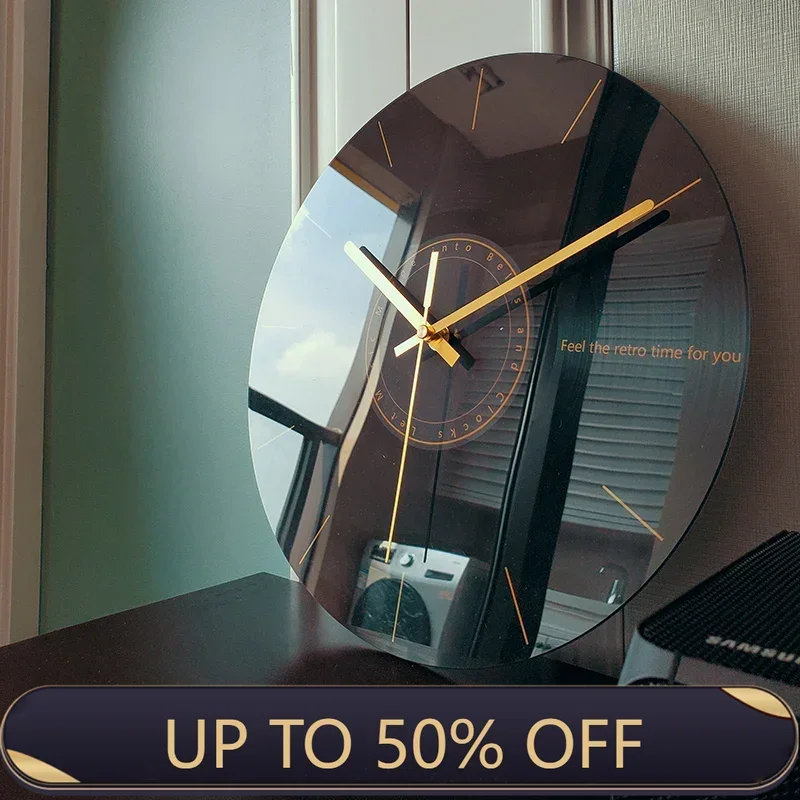 Luxury Lifestyle Gifts - 럭셔리 무소음 벽시계 거실 유리 시계