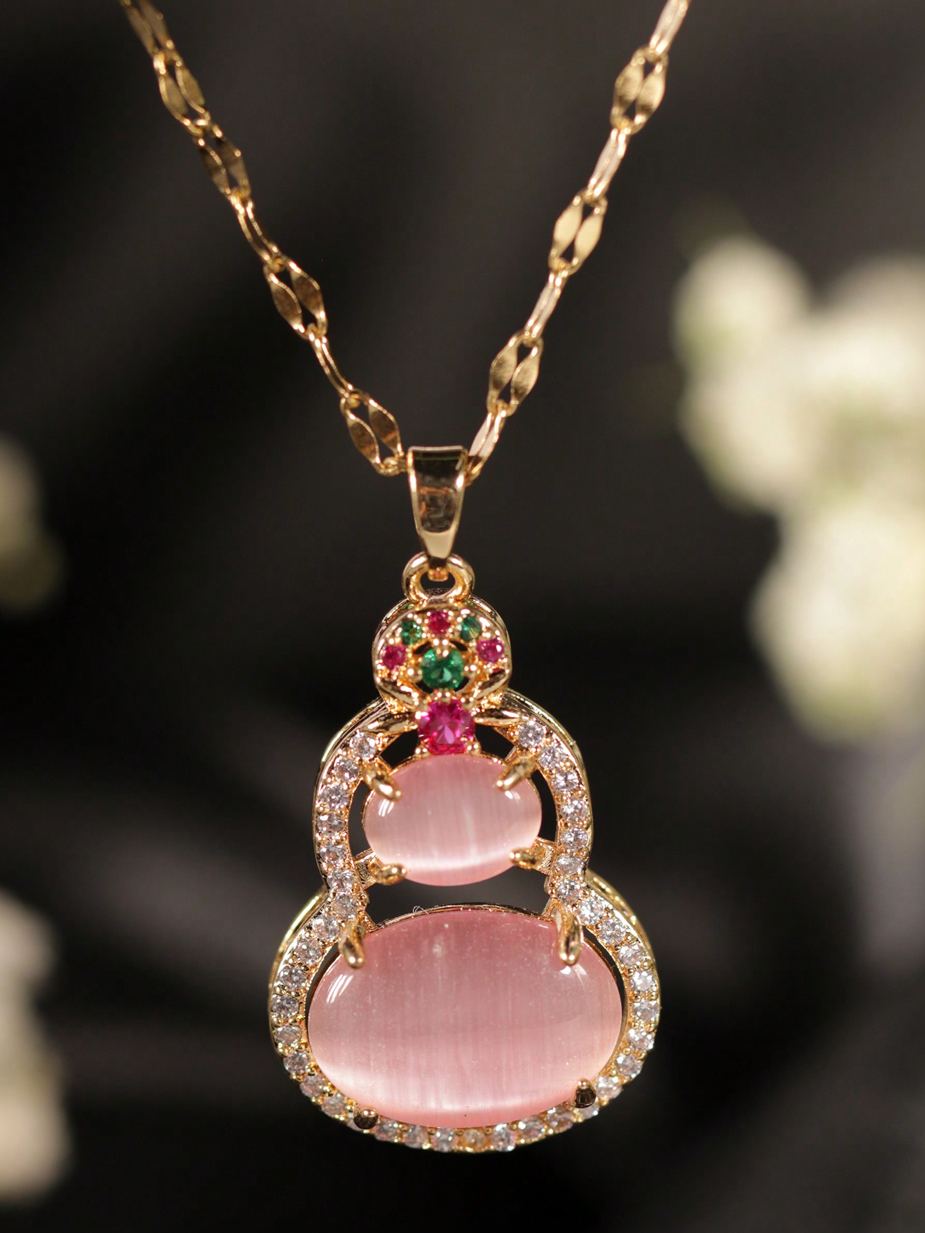 Luxury Lifestyle Gifts - 18K 금도금된 중국풍 호리병 펜던트 목걸이