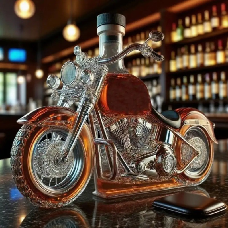 Glass Decanter Whiskey - 오토바이 스타일 위스키 디캔터, 수제 유리