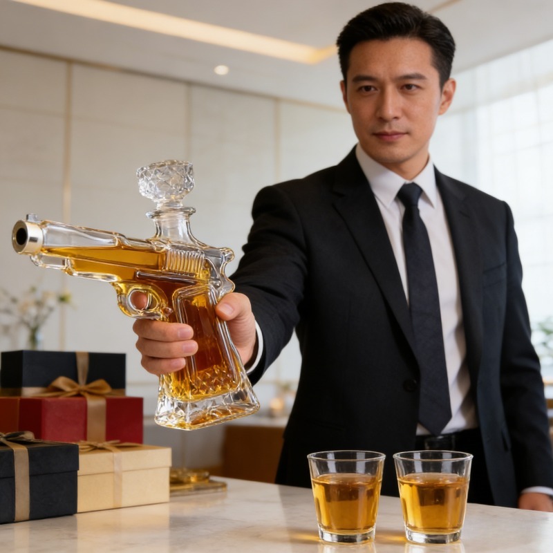 샌드호크 글래스 피스톨 디캔터 위스키 보드카 디스펜서  - Glass Decanter Whiskey 리뷰 및 가격