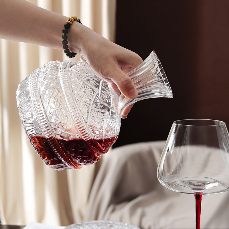 DEOUNY 유럽 스타 다이아몬드 회전 와인 디캔터,  - Glass Decanter Whiskey 리뷰 및 가격