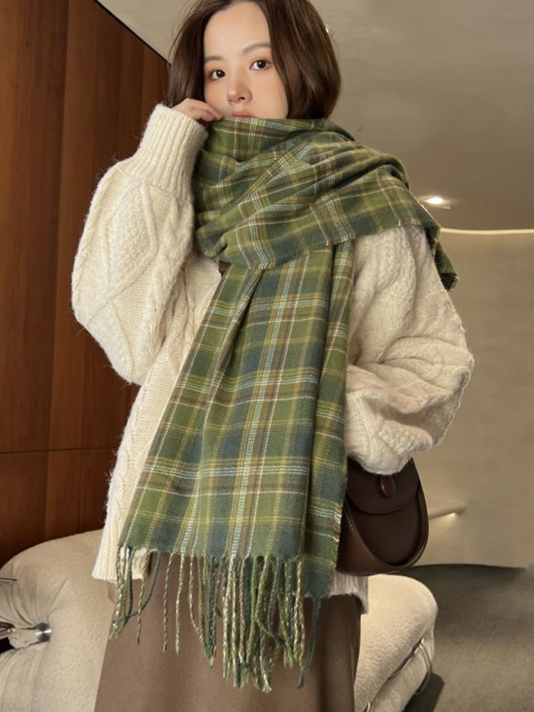 새로운 모조 캐시미어 여성 스카프 겨울 프레피 스타일  - Cashmere Throw Blanket 리뷰 및 가격
