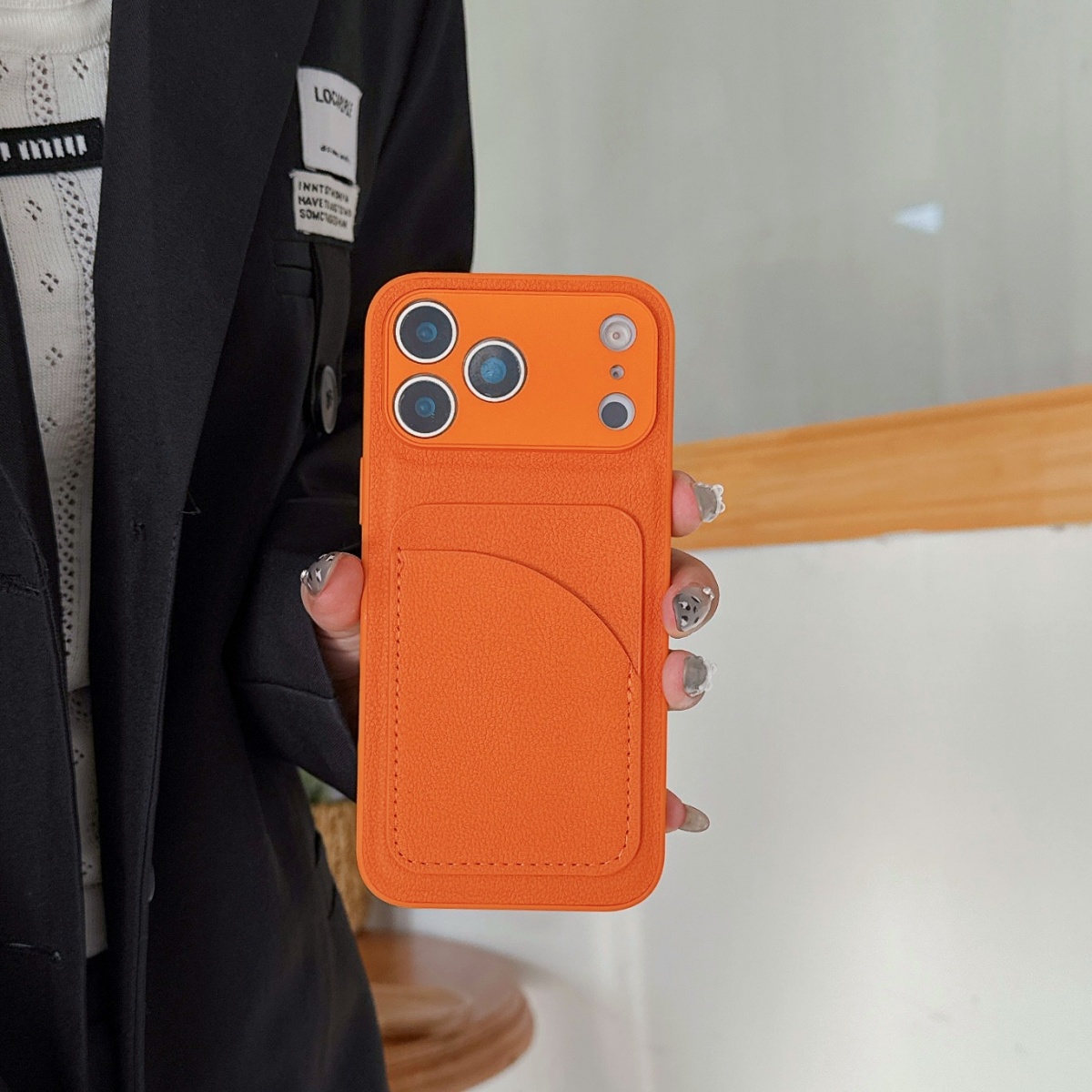 가죽 오렌지 색상 카드 홀더 케이스 아이폰 17 에어  - Leather Card Wallet 리뷰 및 가격