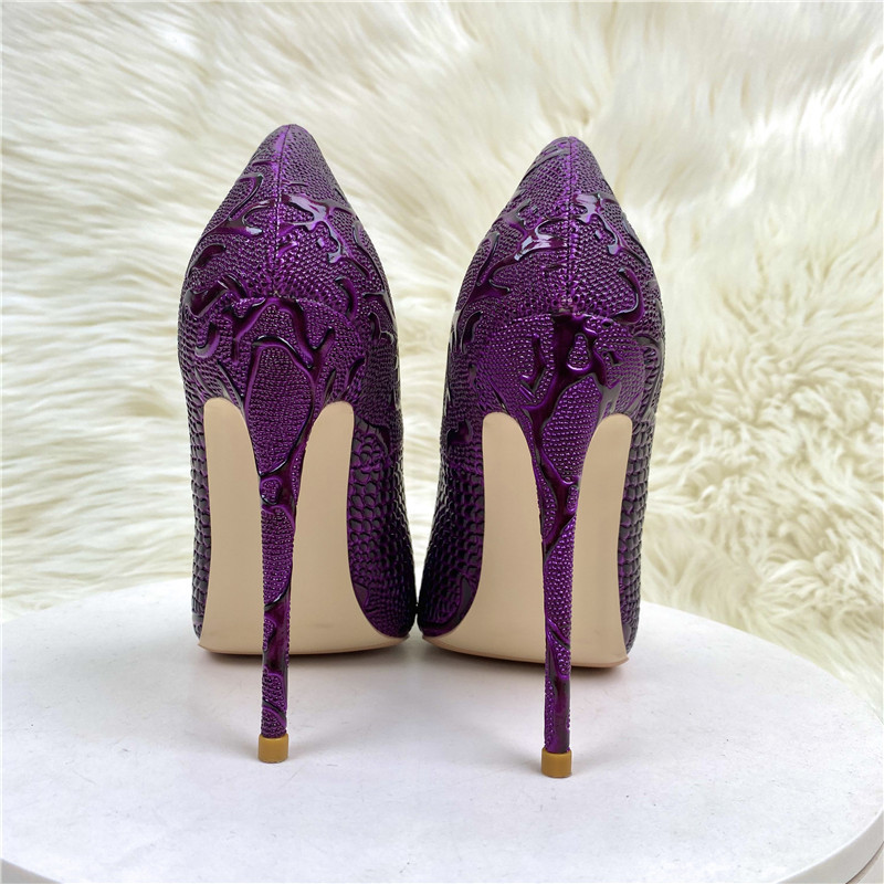 럭셔리 여성용 섹시 퍼플 뱀피 무늬 사교계 하이힐 여성 - Luxury Lifestyle 리뷰 및 가격